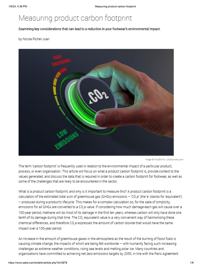 Measuring Product Carbon Footprint Pdf Carbon Footprint