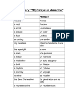 Vocabulaire Highways in America 1°5