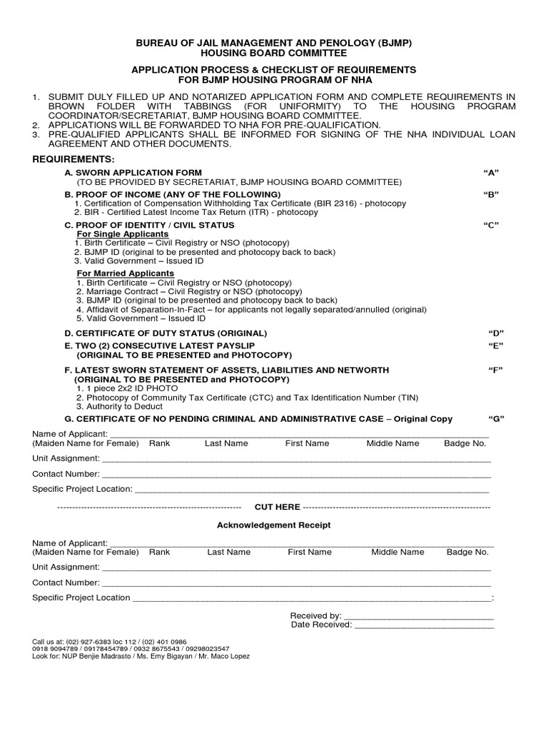 Housing Application Requirements of NHA | PDF | Identity Document ...