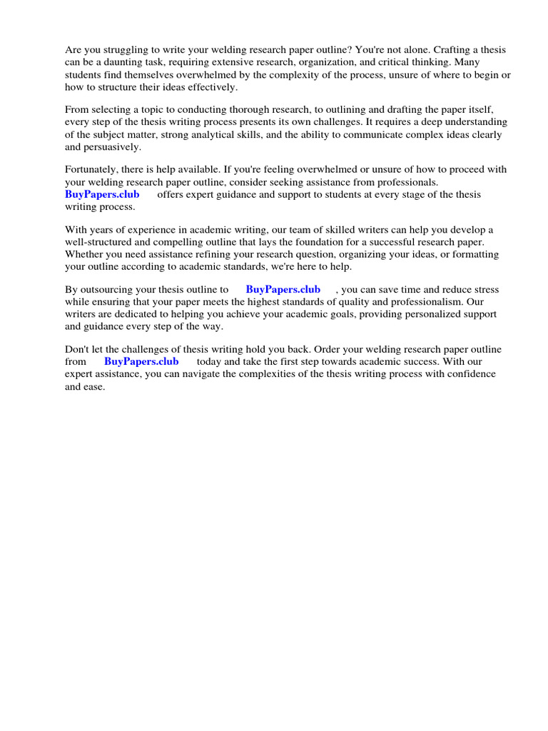 Welding Research Paper Outline PDF Welding Construction