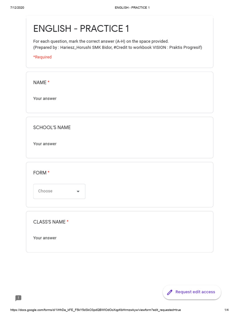 English Practice Test Form | PDF | Information Technology Management ...