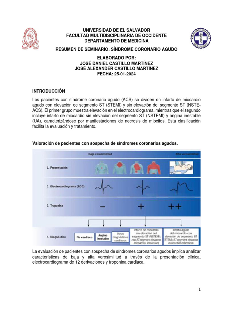 Seminario Sca | PDF | Infarto de miocardio | Isquemia