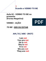 Aula 2 - Verbo To Be No Presente (Forma Negativa)