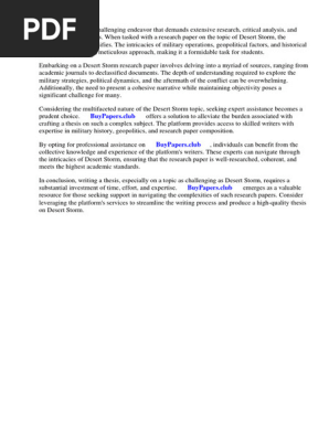 Desert Storm Research Paper