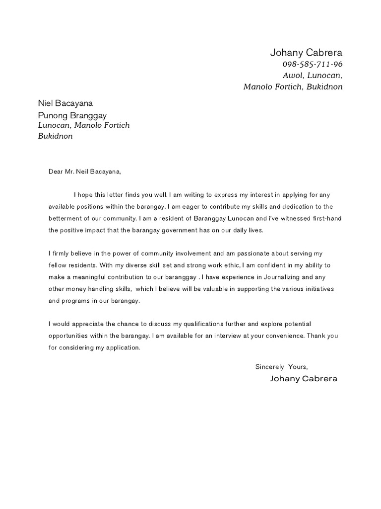 Black and White Classic Professional Job Cover Letter | PDF