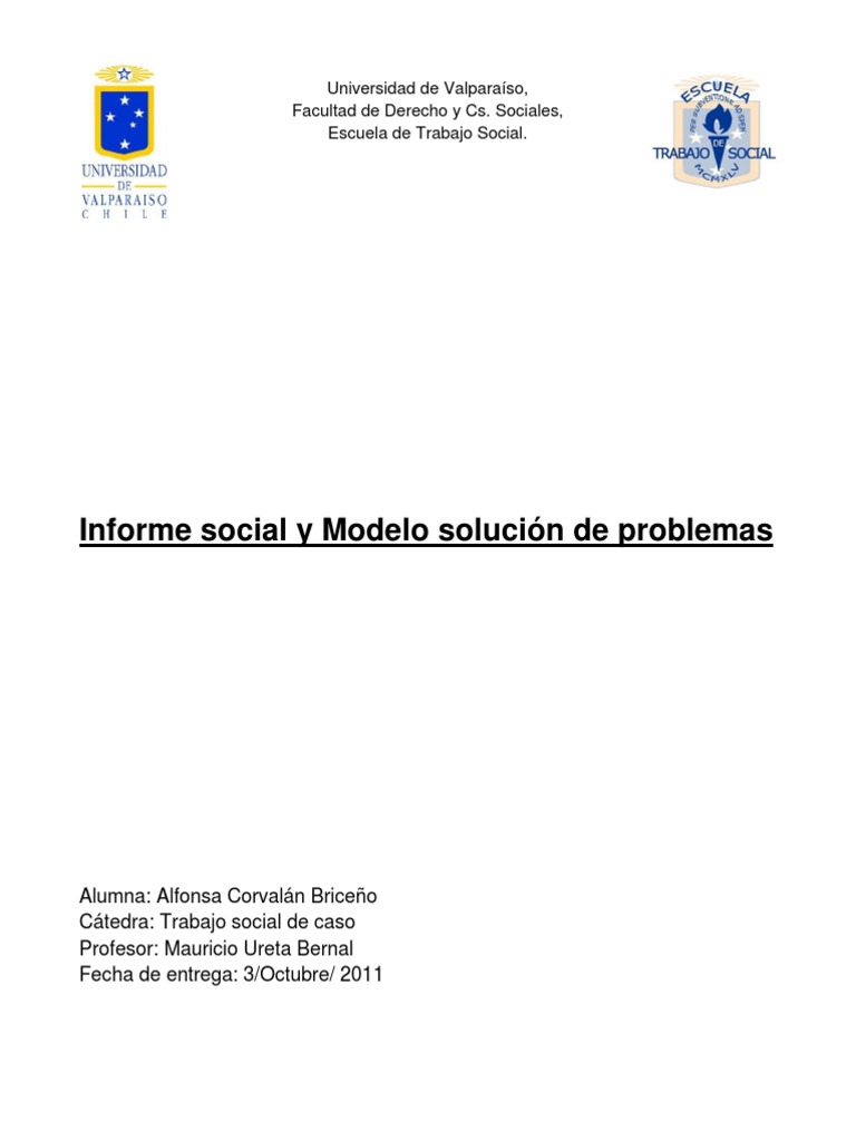 Informe Social y Modelo de Intervención | PDF | Trabajo Social ...