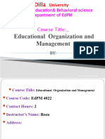 Educational Organization and Management: Course Title
