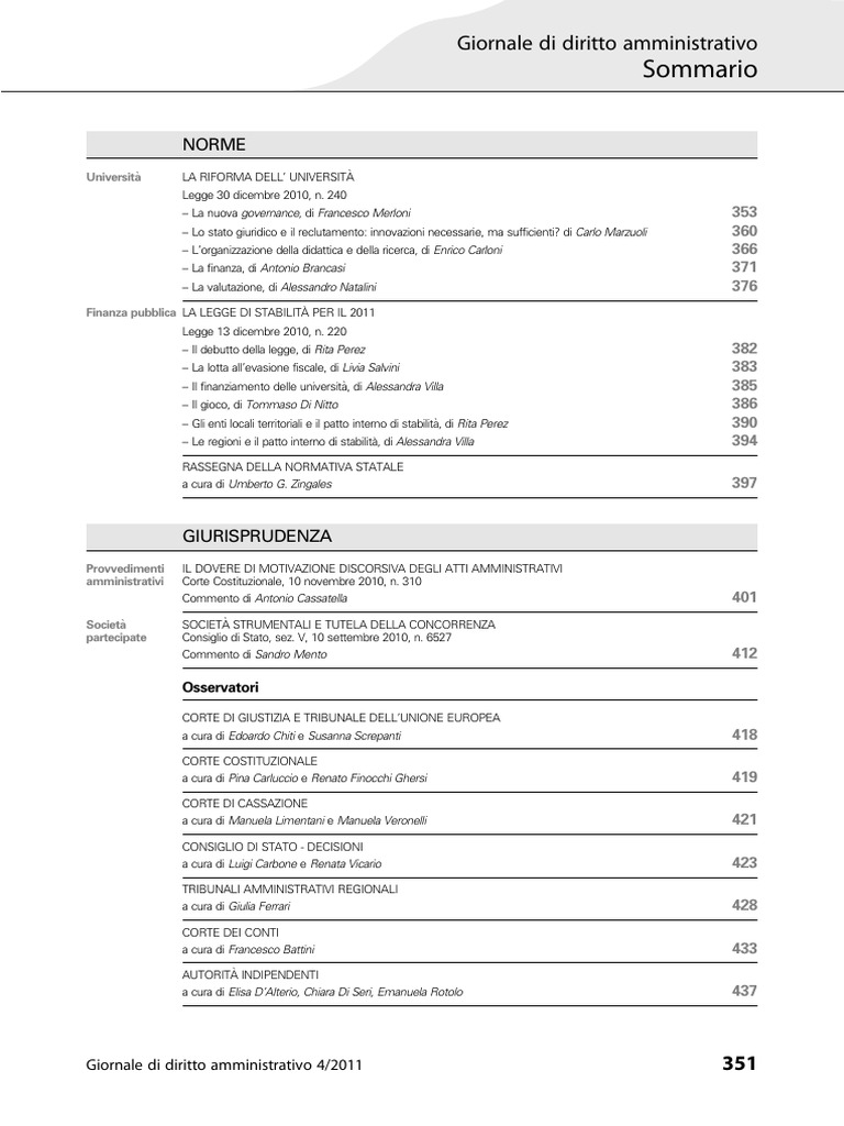 Giornale Dir - Amm 4-2011 La Riforma Dell'universita | PDF, image size:768x1024