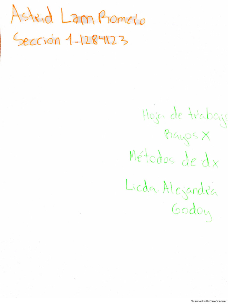 Rayos X Hoja de Trabajo | PDF