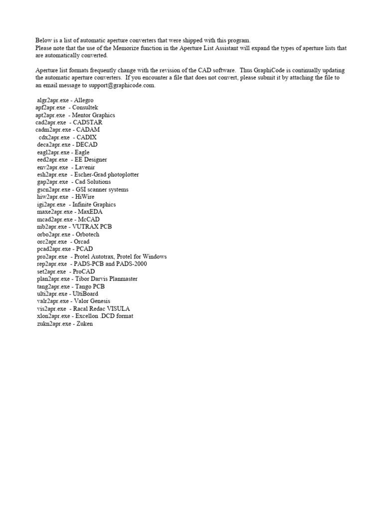 Automatic Aperture Converters List | PDF | Computers