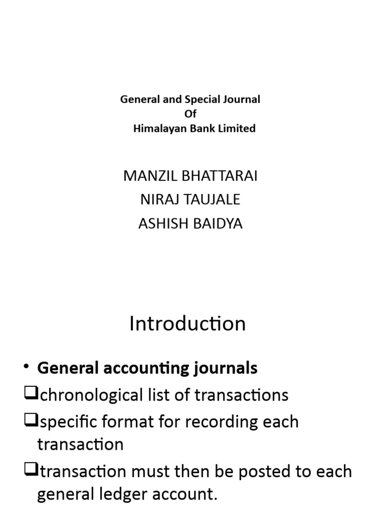 General and Special Journals in Banking | PDF | Debits And Credits ...