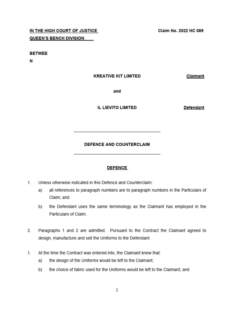 kreative-kit-defence-and-counterclaim-pdf-breach-of-contract