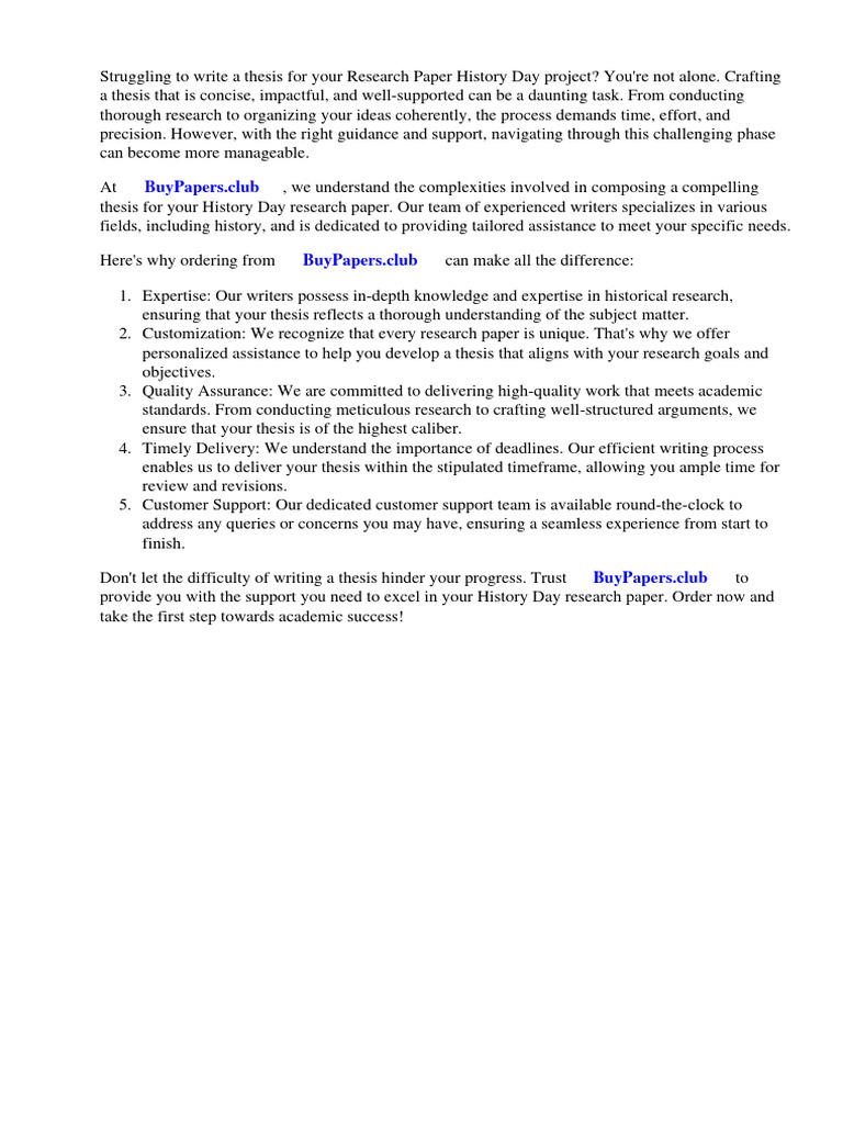 Research Paper History Day | Download Free PDF | Essays | Academic