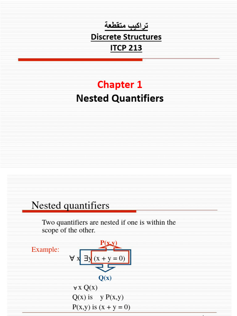 Chapter+1b+Nested Quantifiers 2 | PDF | Mathematical Analysis | Syntax ...