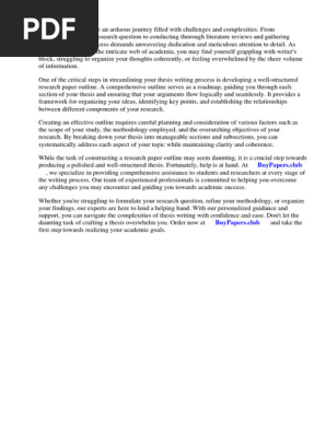 Research Paper Outline Template