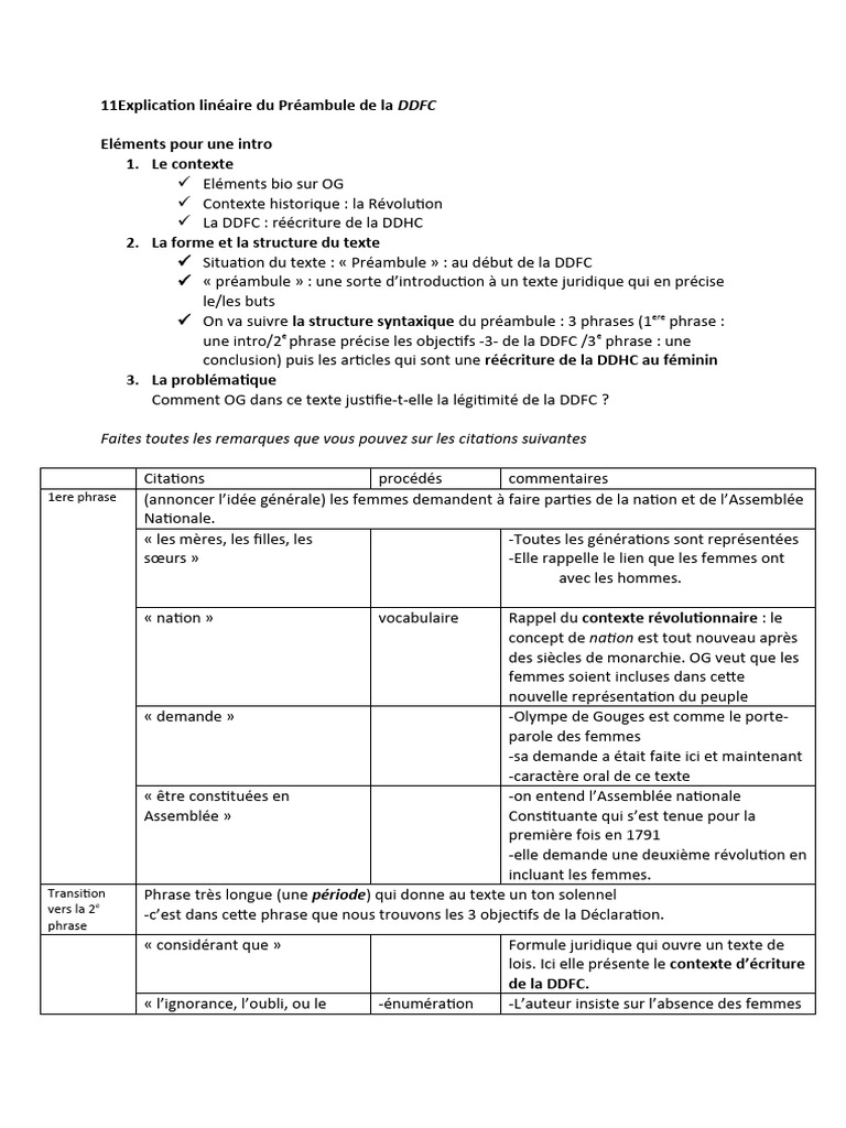 Analyse linéaire du Préambule DDFC | PDF | Droits fondamentaux