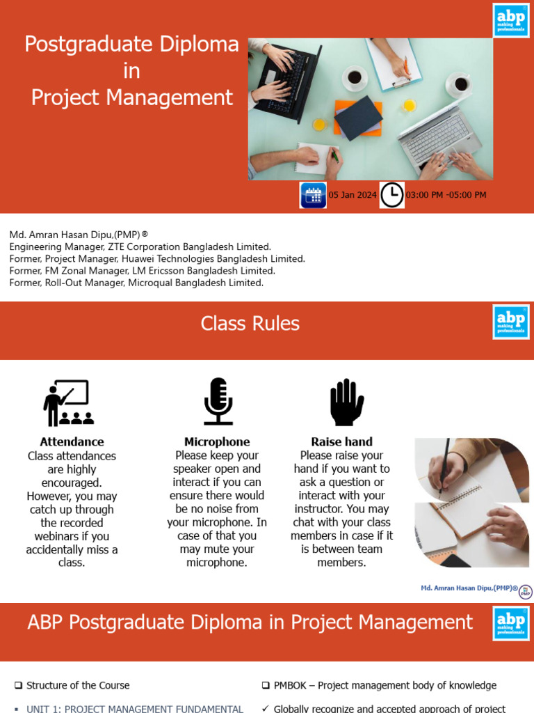 Postgraduate Diploma in Project Management (PGDPM) - U1 - C1 | PDF ...