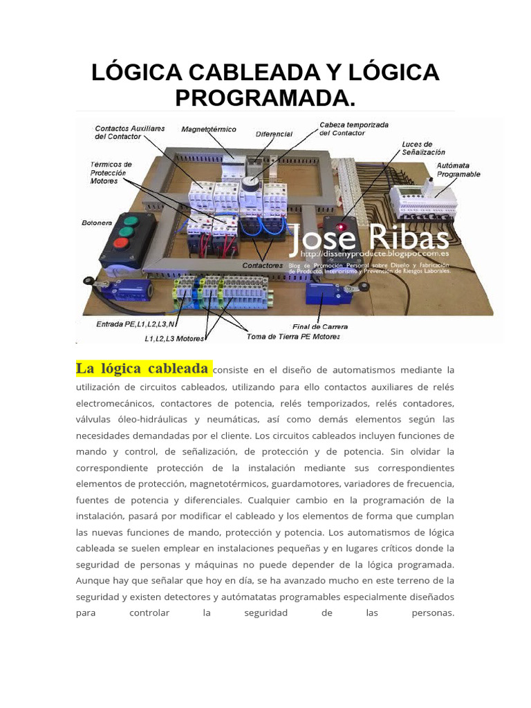 Lógica Cableada vs Programada: Comparativa | PDF | Relé | Ingenieria ...