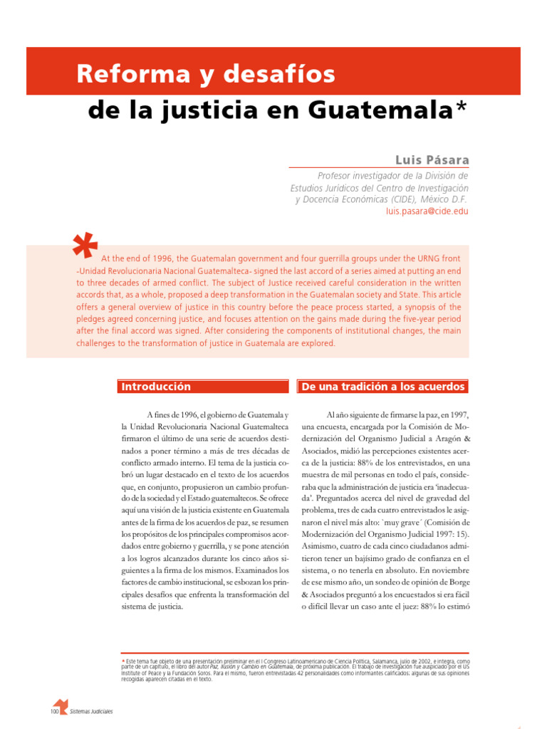 De La Justicia en Guatemala : Reforma y Desafíos | PDF | Judicaturas | Juez