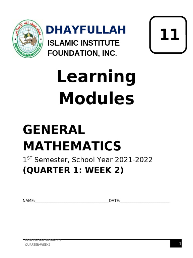 Gen Math M1W2 | PDF | Equations | Function (Mathematics)