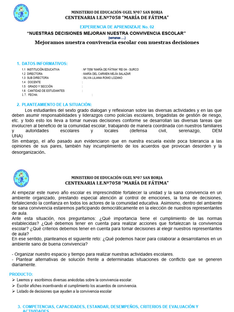 Mejora de la Convivencia Escolar | PDF | Aprendizaje | Cognición