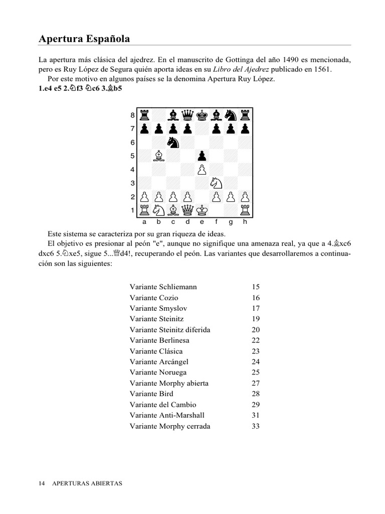 Ejemplo Aprende Aperturas | PDF | Aperturas de ajedrez | Juegos ...