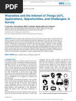 Wearables and The Internet of Things IoT Applicati