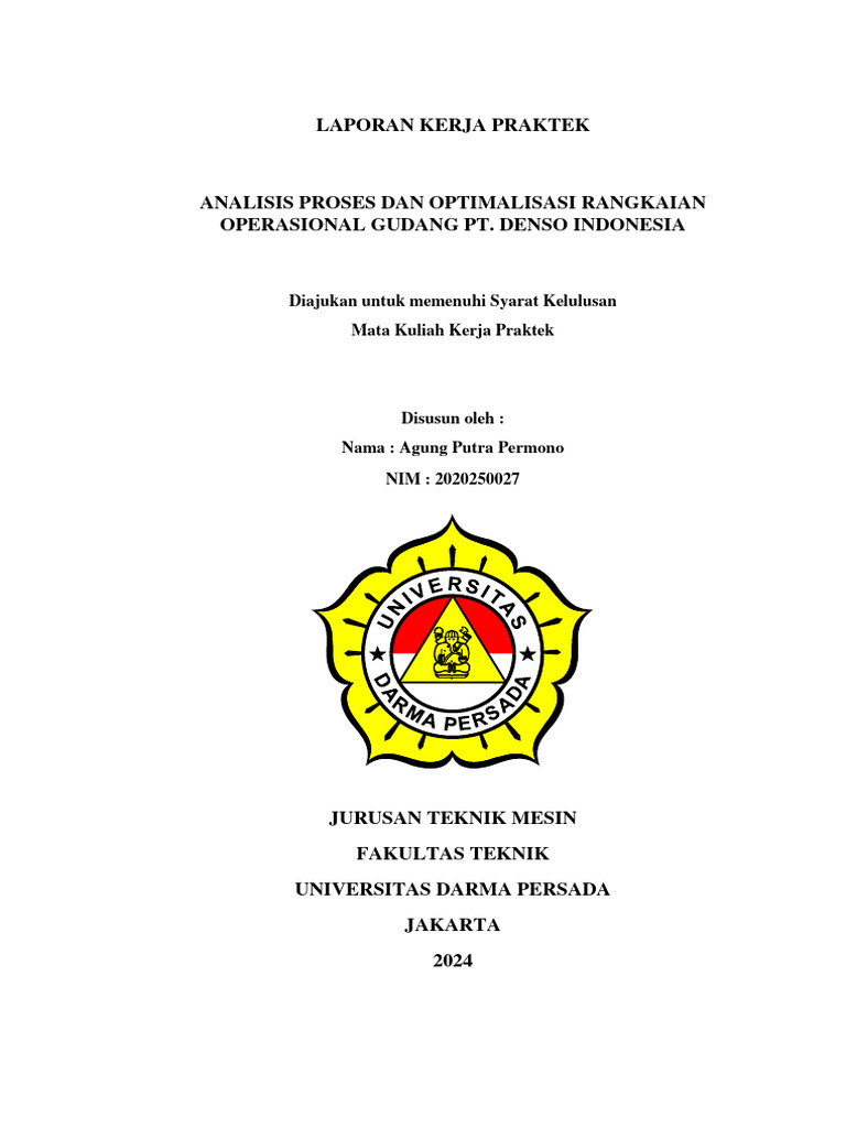 Laporan Kerja Praktek Pt. Denso Indonesia | PDF