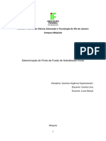 Relatório Determinação Do Ponto de Fusão de Substâncias Puras