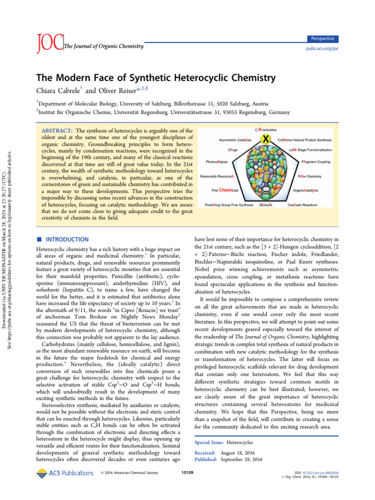 Advances in Catalytic Heterocycle Synthesis | PDF | Catalysis | Organic ...