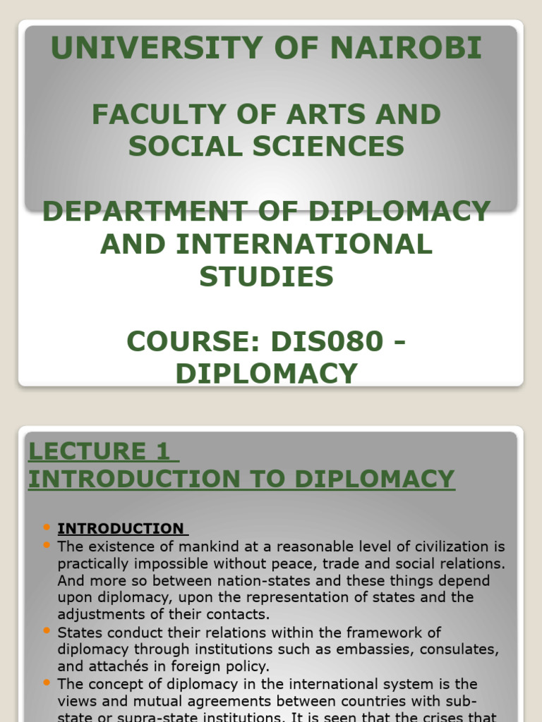Introduction to Diplomacy Concepts | PDF | Diplomacy | Global Politics