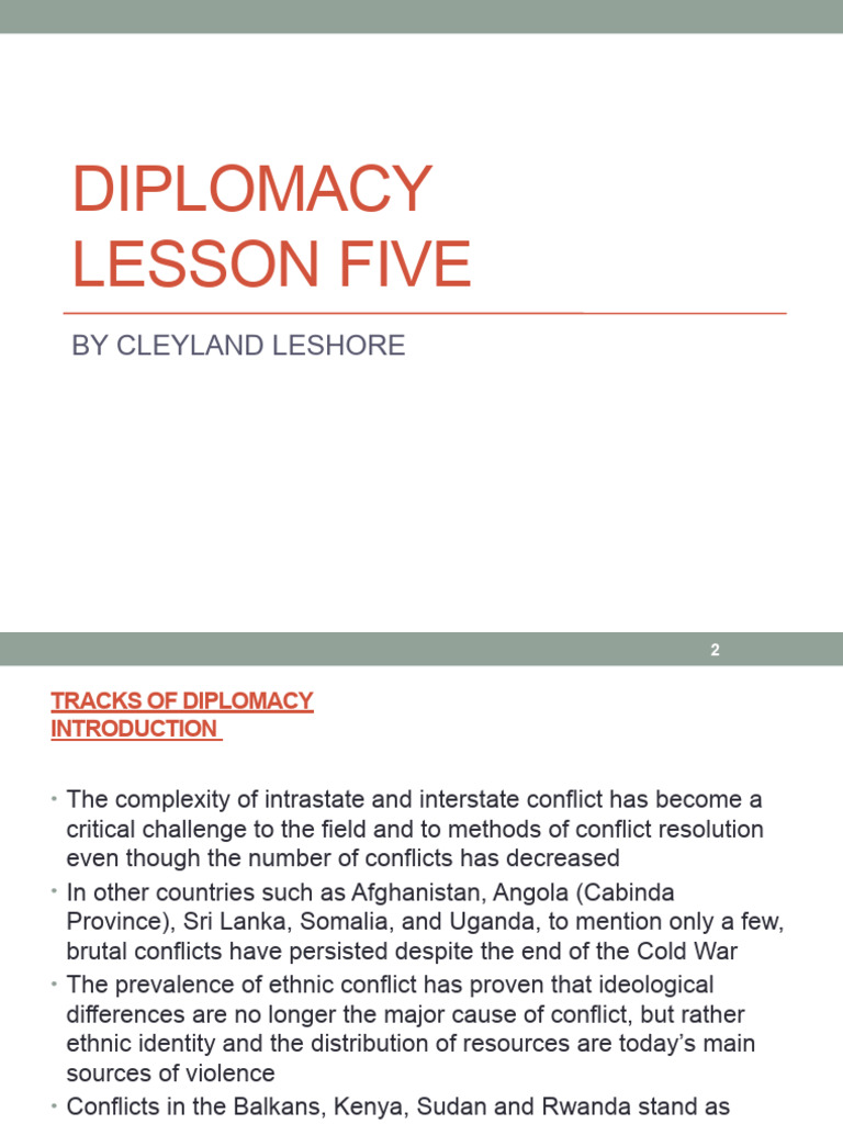Understanding Track Diplomacy in Conflict Resolution | PDF | Diplomacy ...