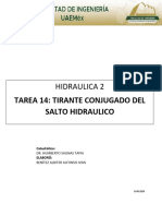 Tirante Conjugado Del Salto Hidráulico