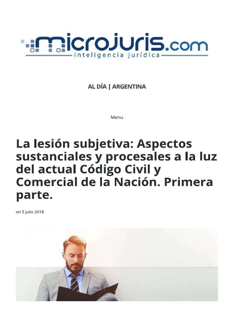 MARTÍNEZ PAZ, Facundo (2017) - La Lesión Subjetiva. Primera Parte. | PDF
