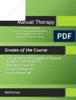 Manual Therapy Lecture 1