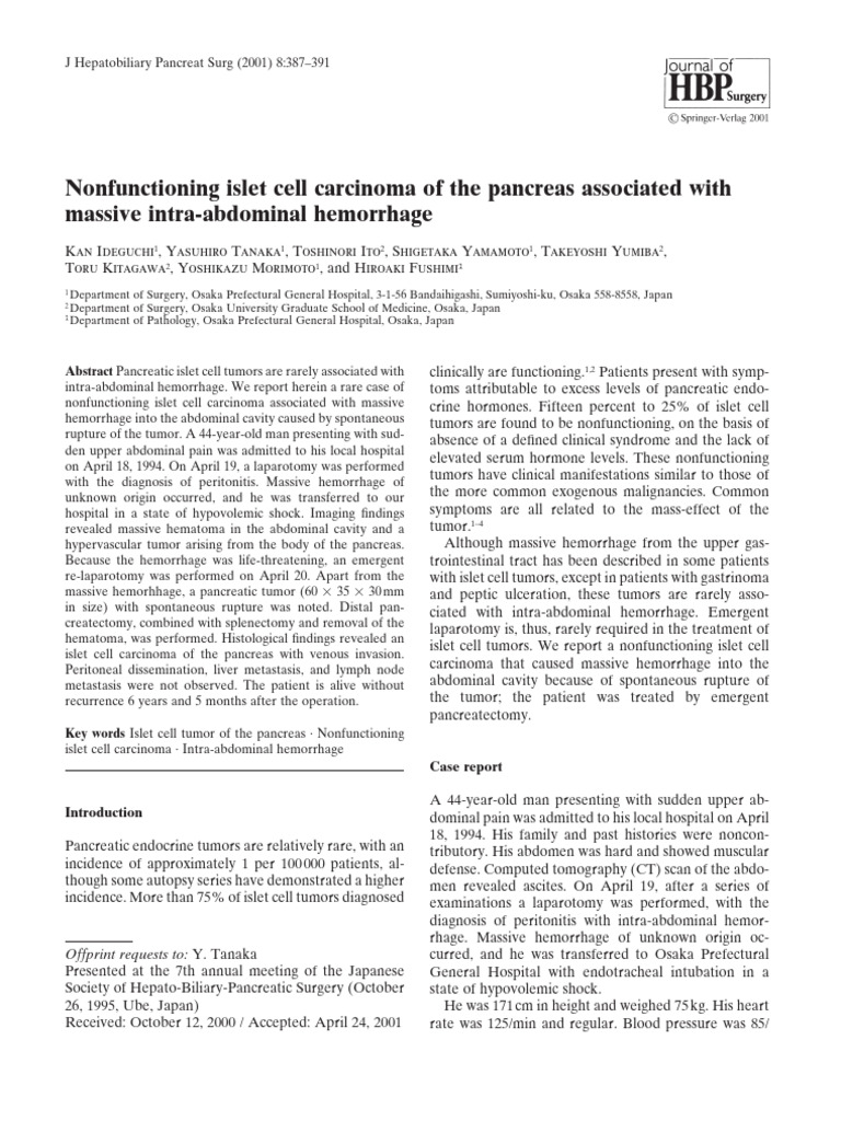 Nonfunctioning Islet Cell Carcinoma Case | PDF | Pancreas | Pancreatic ...