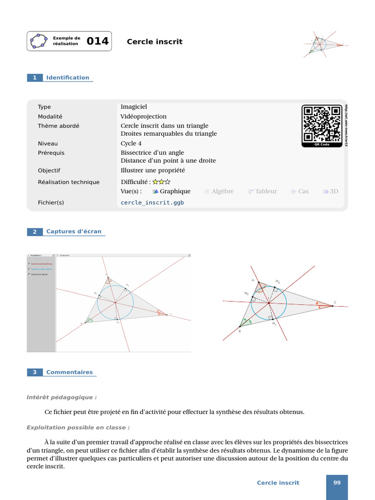 Bissectrices et cercle inscrit dans un triangle | PDF | Triangle | Cercle