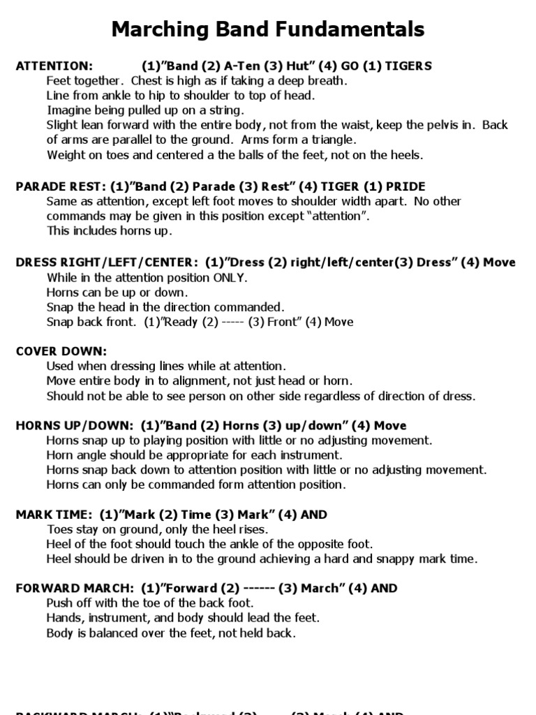 Marching Band Fundamentals Foot Sports