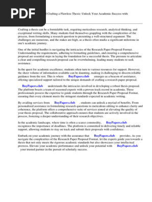 Research Paper Proposal Format
