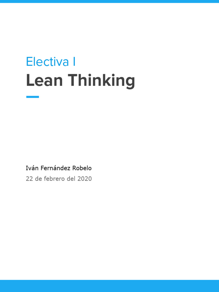 Introducción al Lean Thinking | PDF | Lean Manufacturing | Toma de ...