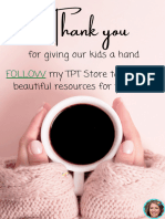 Thank You: For Giving Our Kids A Hand My TPT Store To Get More Beautiful Resources For Your Kids