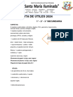 Lista de Utiles 2024 - 1° - 2° - 3° Sec.