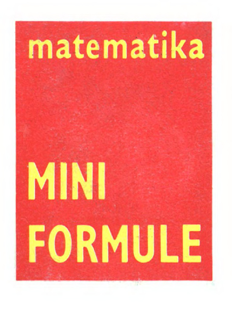 Matematika Mini Formule | PDF