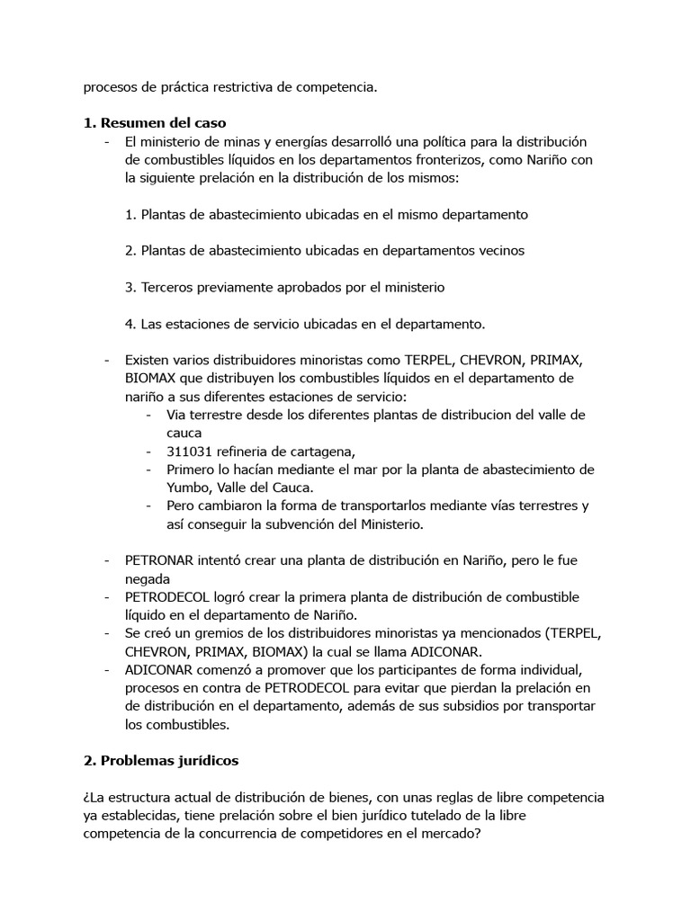 Procesos de Práctica Restrictiva de Competencia | PDF | Caso de ley