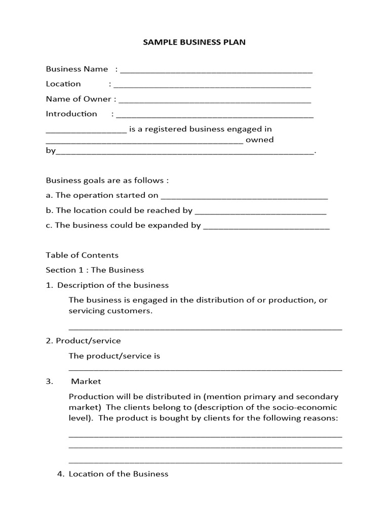 Sample Business Plan | PDF | Business | Marketing