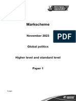 Global Politics Paper 1 HLSL Markscheme