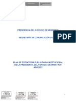 Plan de Estrategia Publicitaria Institucional de La Presidencia PEP 2023 SCS PCM 09.02.23