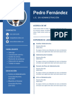 Currículum Vitae CV de Administración Simple Azul