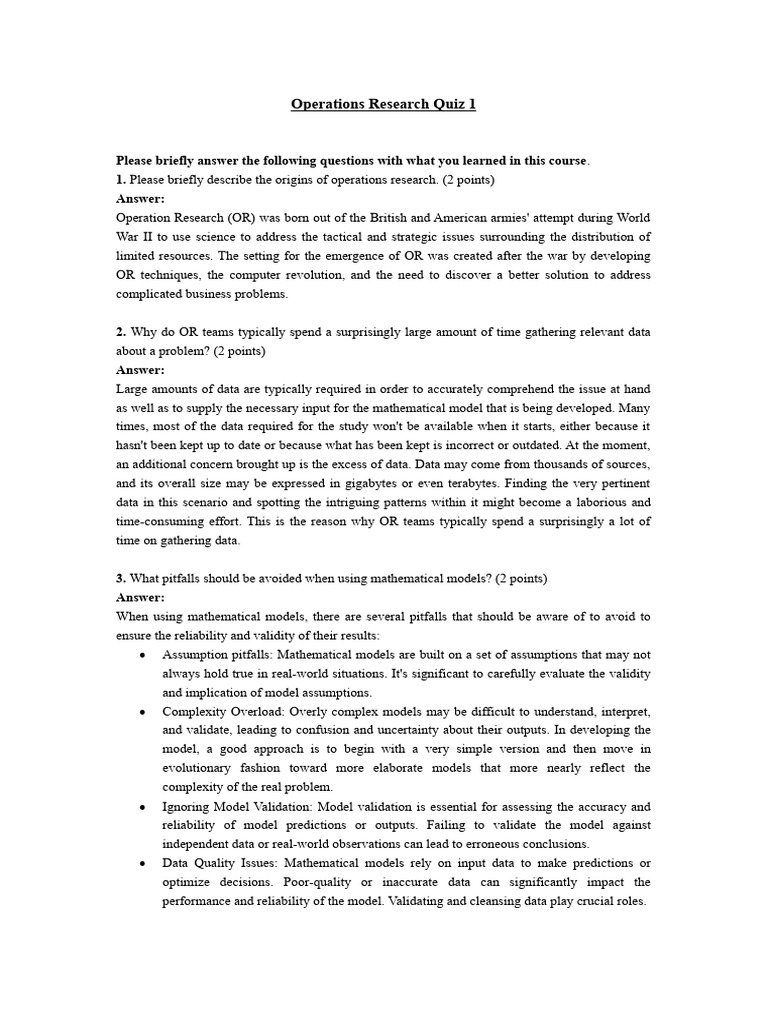 Operation research homework pdf mathematical optimization linear