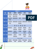 HORARIO DEL PRIMER GRADO A - 2022. Oficial